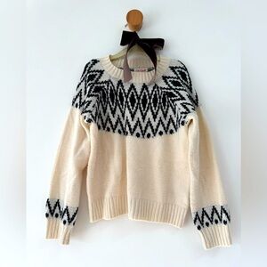 Cat & Jack fair isle sweater .  Cream w/ black size 6/6x
